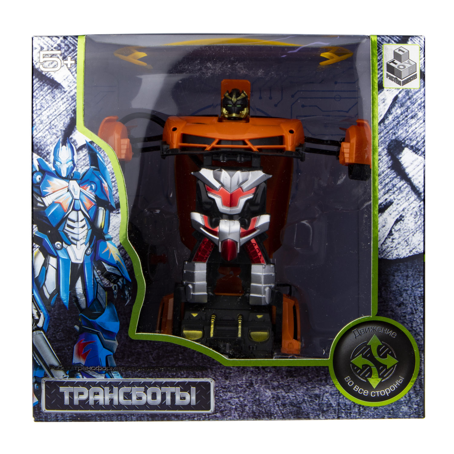 1TOY Трансботы, 1:18 на р/у 27МГц, трансформирующийся в легковую машину 20 см, 2 цвета оранжевый, красный