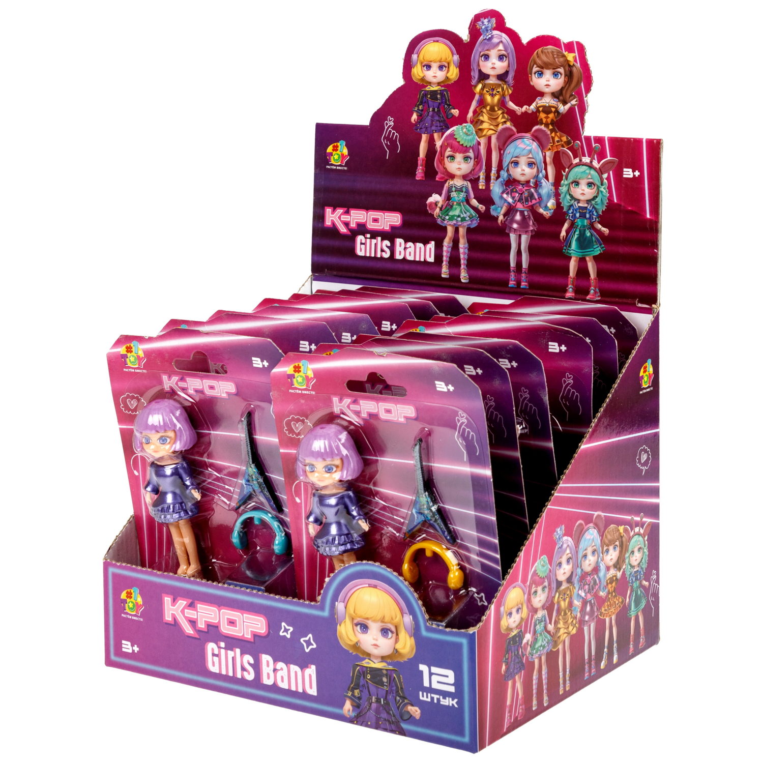 Кукла 1TOY K-POP Girls band с музыкальными инструментами, 30 видов в ассортименте
