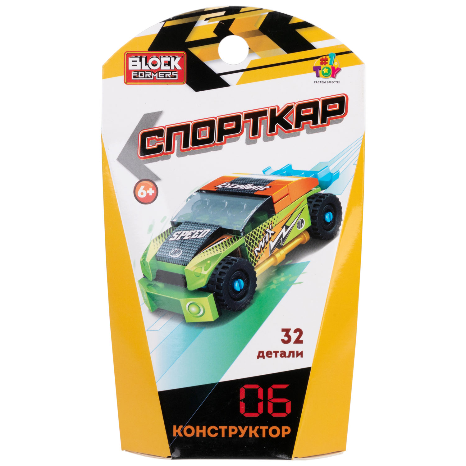 1TOY конструктор Blockformers "Спорткар", в ассортименте 6 видов