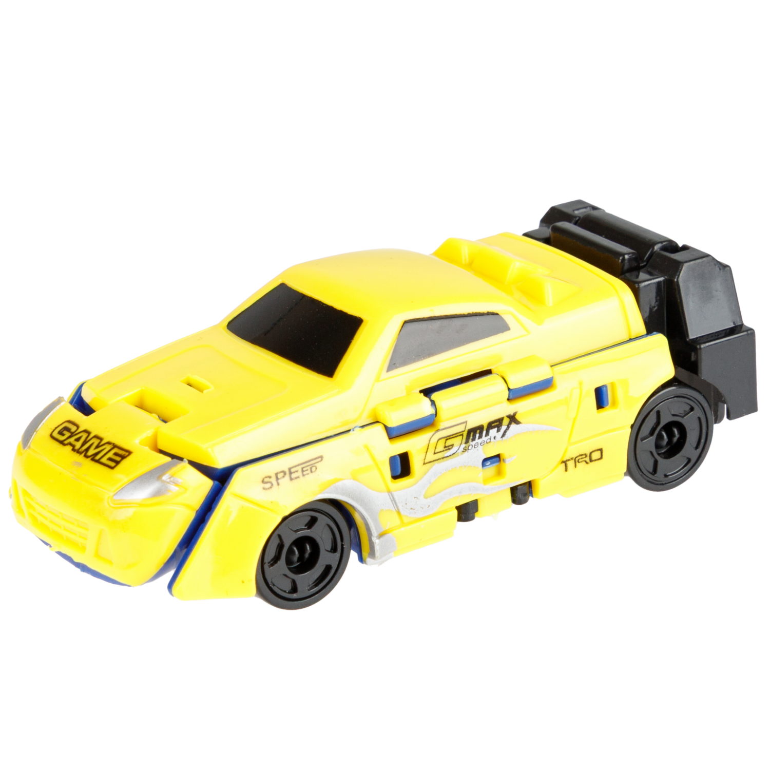 Машинка 2в1 1TOY Transcar Double: спорткар, желтый - зеленый, 8 см