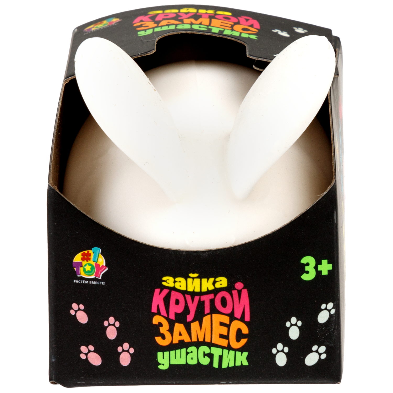 Игрушка-антистресс 1TOY Крутой замес 1TOY «Зайка ушастик», белый
