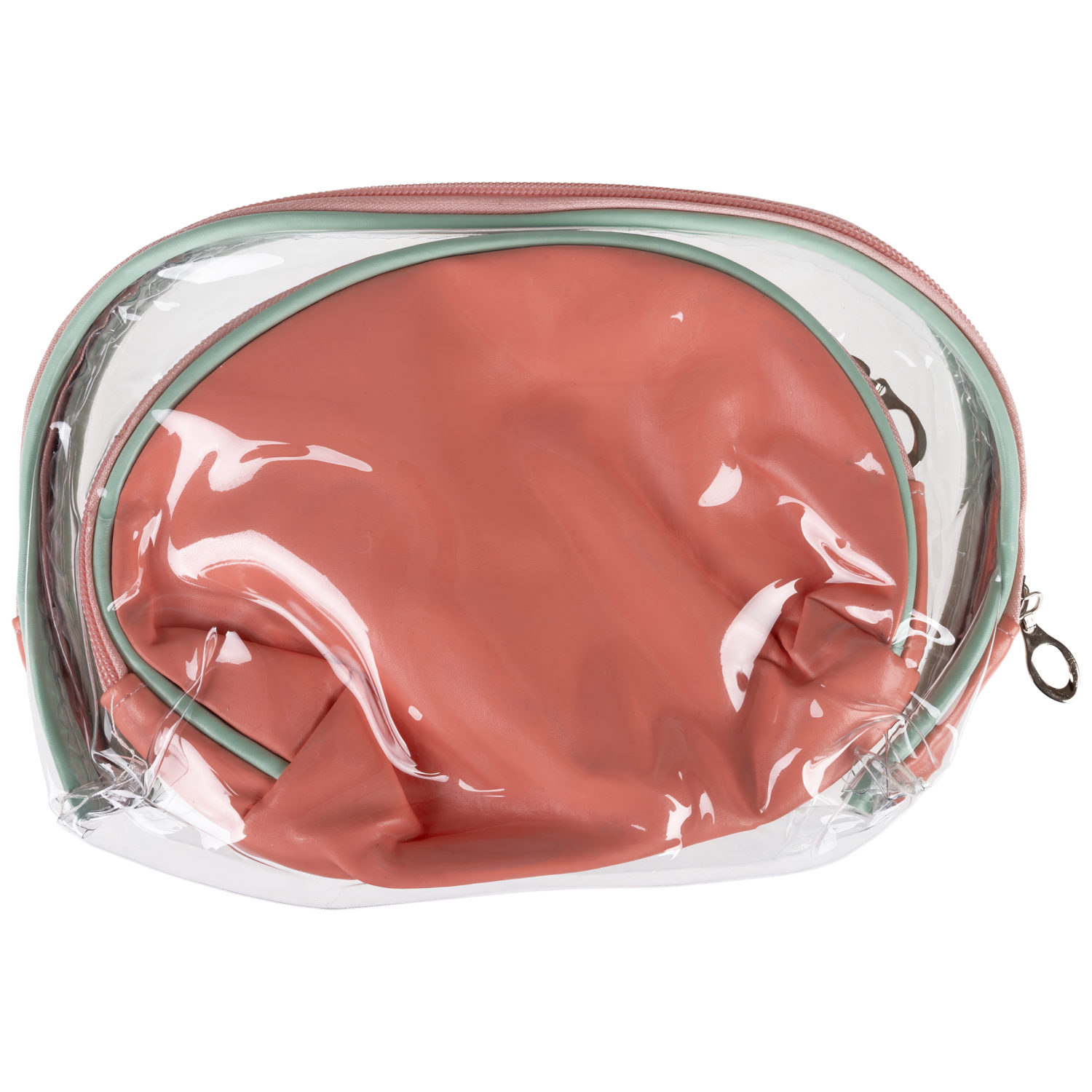 Набор из косметичек 2в1 Lukky Glam Dessert, прозрачная (24*15*8.5 см) и цветная с лого (19*11*8 см)