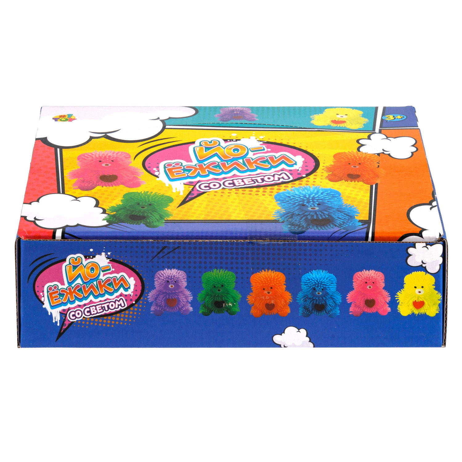 Игрушка-антистресс для рук 1toy Йо-Ёжики, "Медвежонок" 8 см, со светом, 6 видов в ассортименте