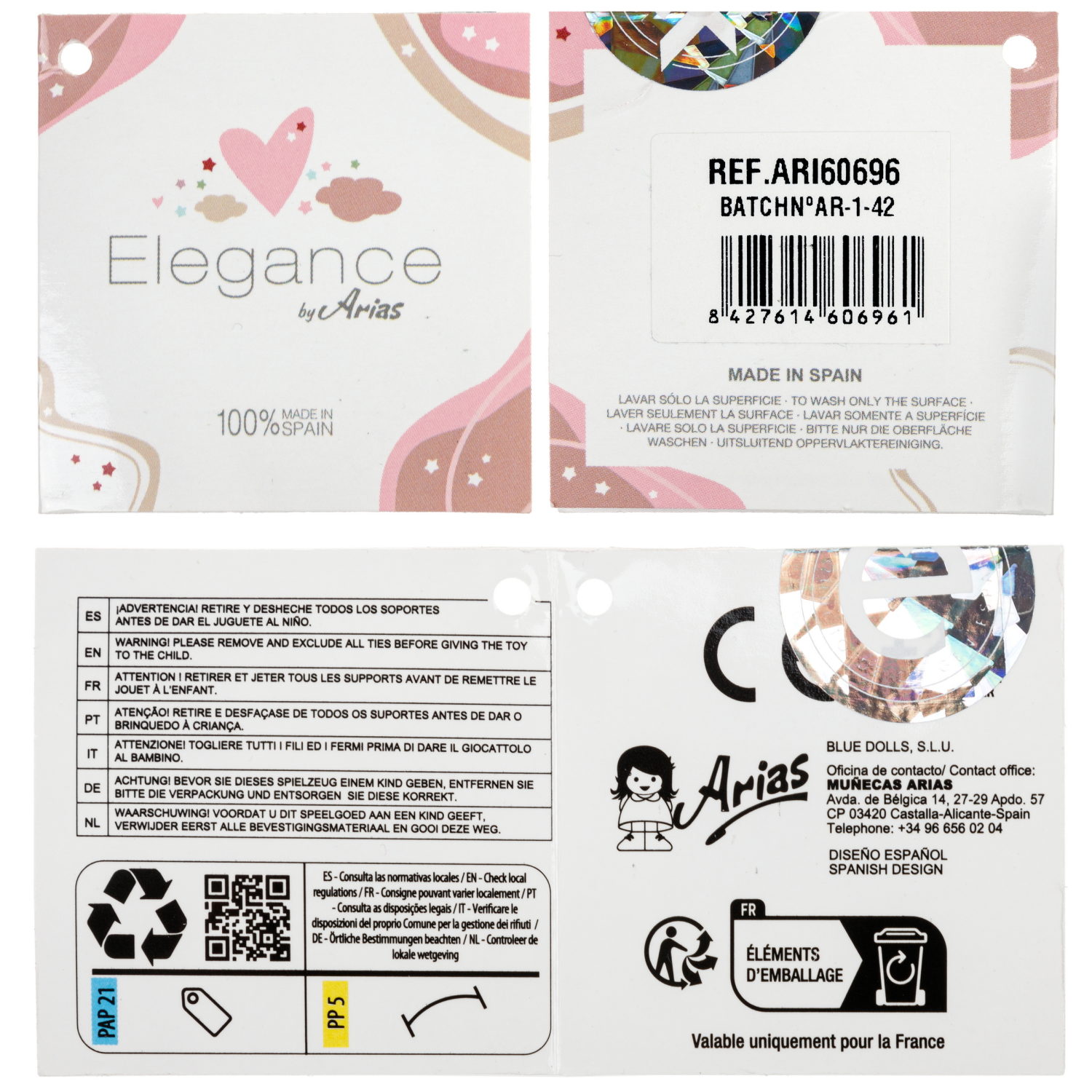 Кукла Arias ELEGANCE INDI 28 см, мягкое тело, 3 вида на выбор