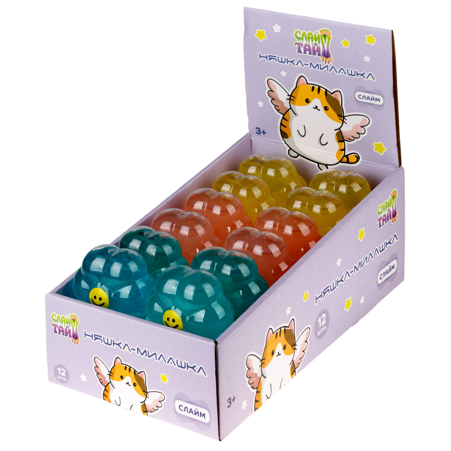 Антистресс-игрушка 1TOY Крутой замес Слайм цветок в банке, 8,3х4,7х12,4 см