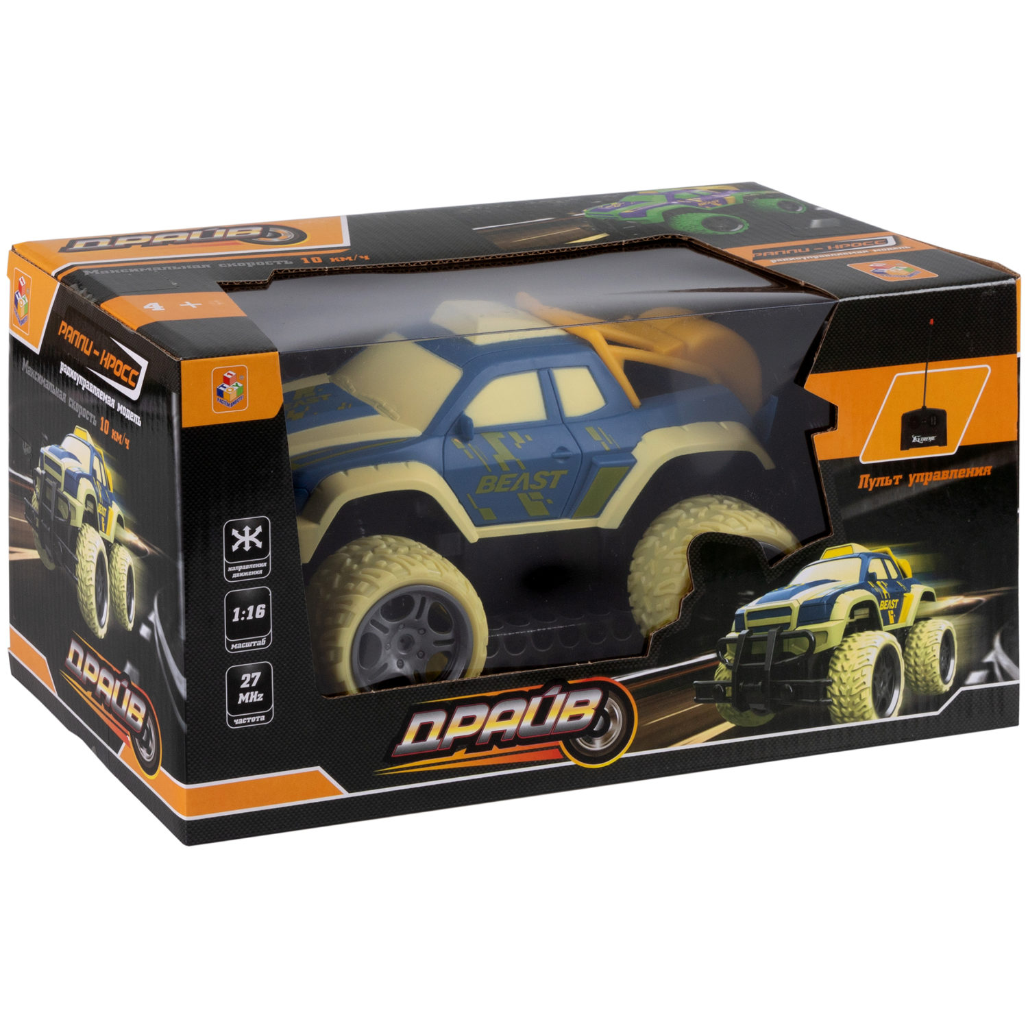 Машинка на пульте управления 1TOY Драйв Внедорожник, 21 см