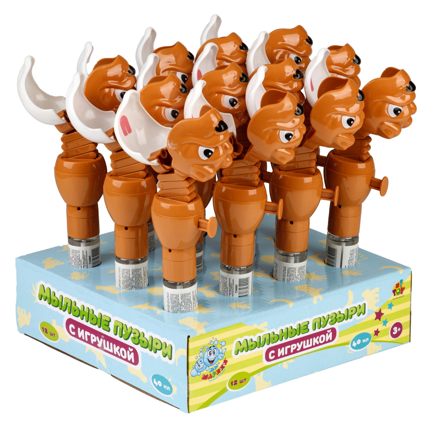 Мыльные пузыри Мы-шарики! 1TOY с игрушкой-хваталкой Бульдог, 40 мл