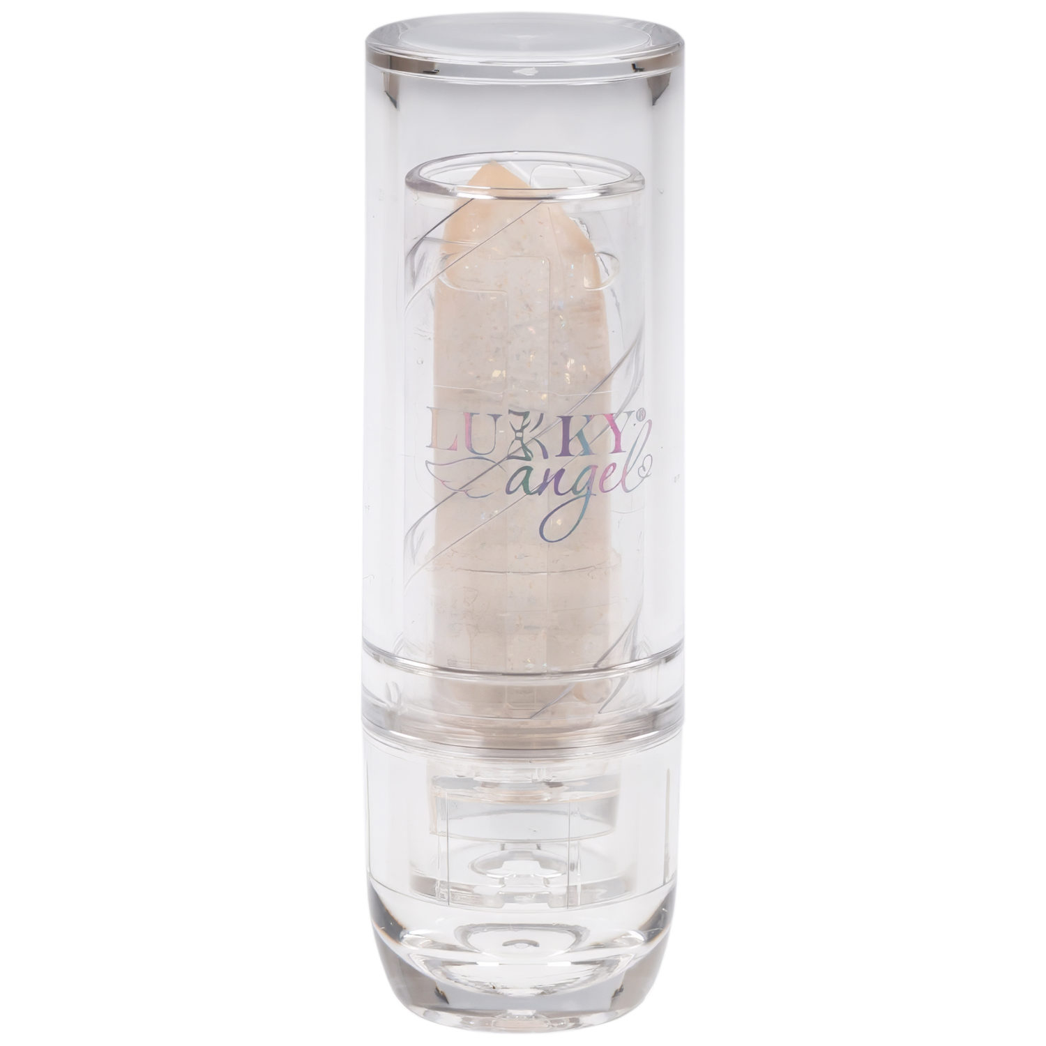 Помада для губ детская Lukky Angel Magic Crystal блестящая, прозрачная, меняющая цвет на розовый, с блестками, с ароматом ванили, 3,4 г