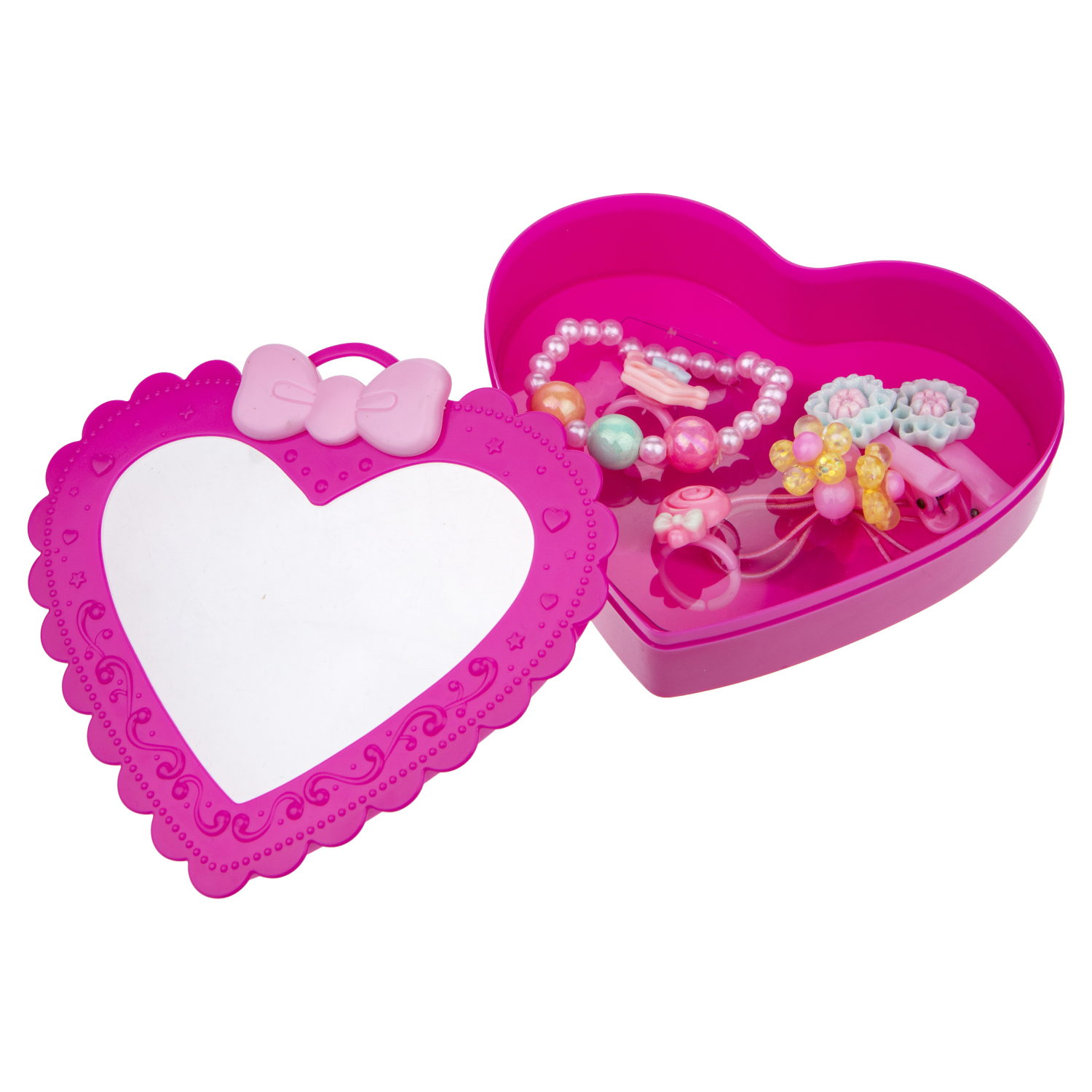 Набор украшений для девочки в шкатулке 1TOY Sweet heart Bijou: 2 колечка, браслет, 2 заколочки, 2 резинки