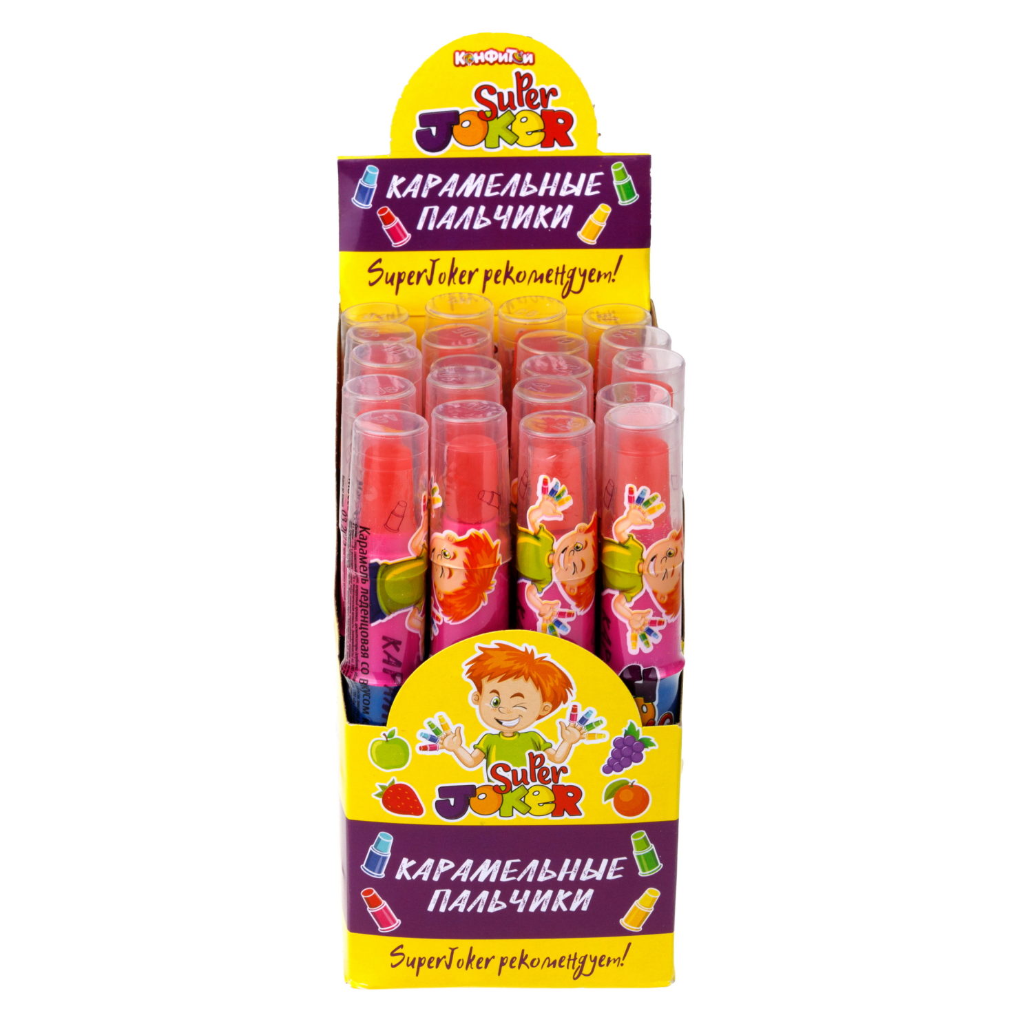 SUPER JOKER Карамельные пальчики, блок 20 шт. (10г х 20 х 30)