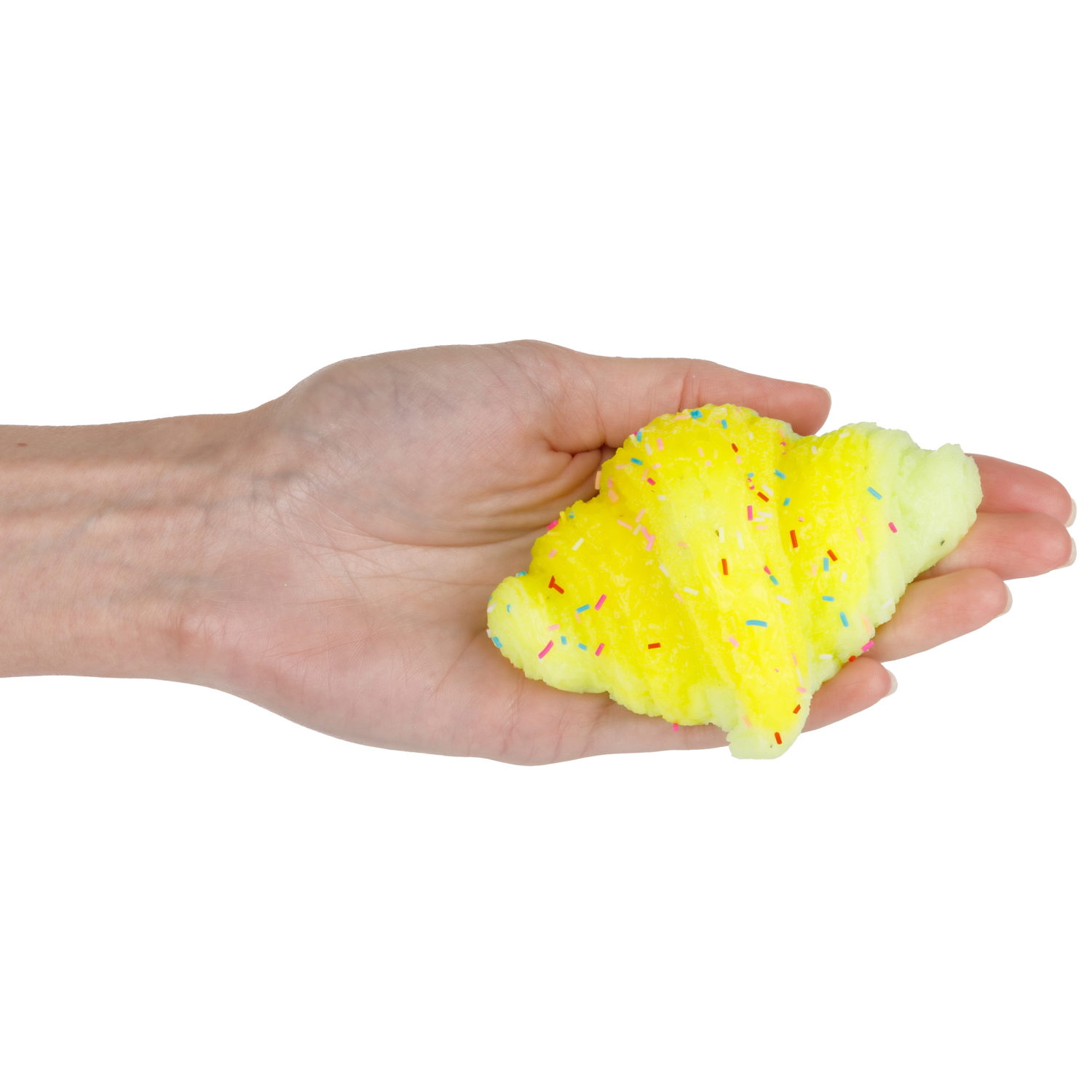 Игрушка-антистресс 1TOY Крутой замес «Няшка-вкусняшка», «Круассан с посыпкой», с колокольчиком, желтый