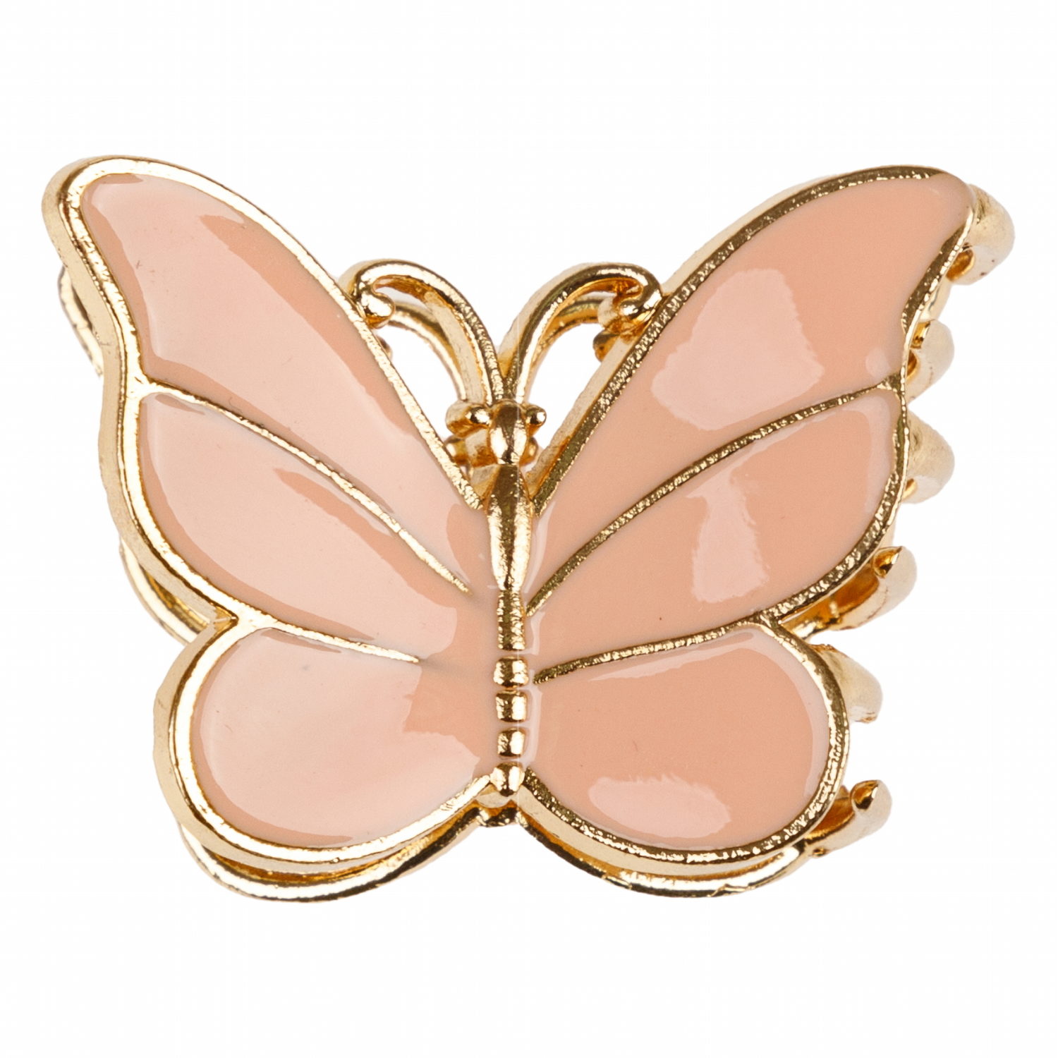 Lukky Fashion крабик д.волос Бабочка металл и эмаль,3 цв.: розовый/бежевый/фиолетовый микс