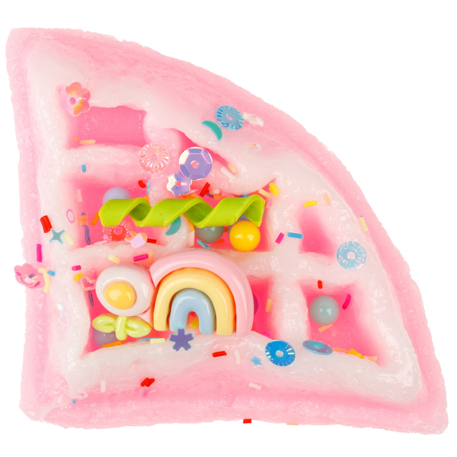 Игрушка-антистресс 1TOY Крутой замес «Няшка-вкусняшка», «Вафля бельгийская с посыпками», с колокольчиком, с белой глазурью и радугой