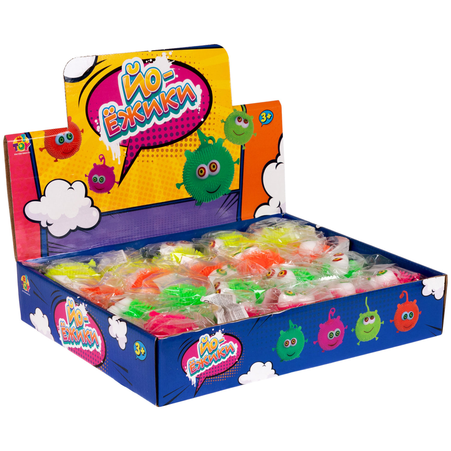 Антистресс-игрушка для рук 1TOY Ё-Ёжик, для детей и взрослых, 4 вида в ассортименте