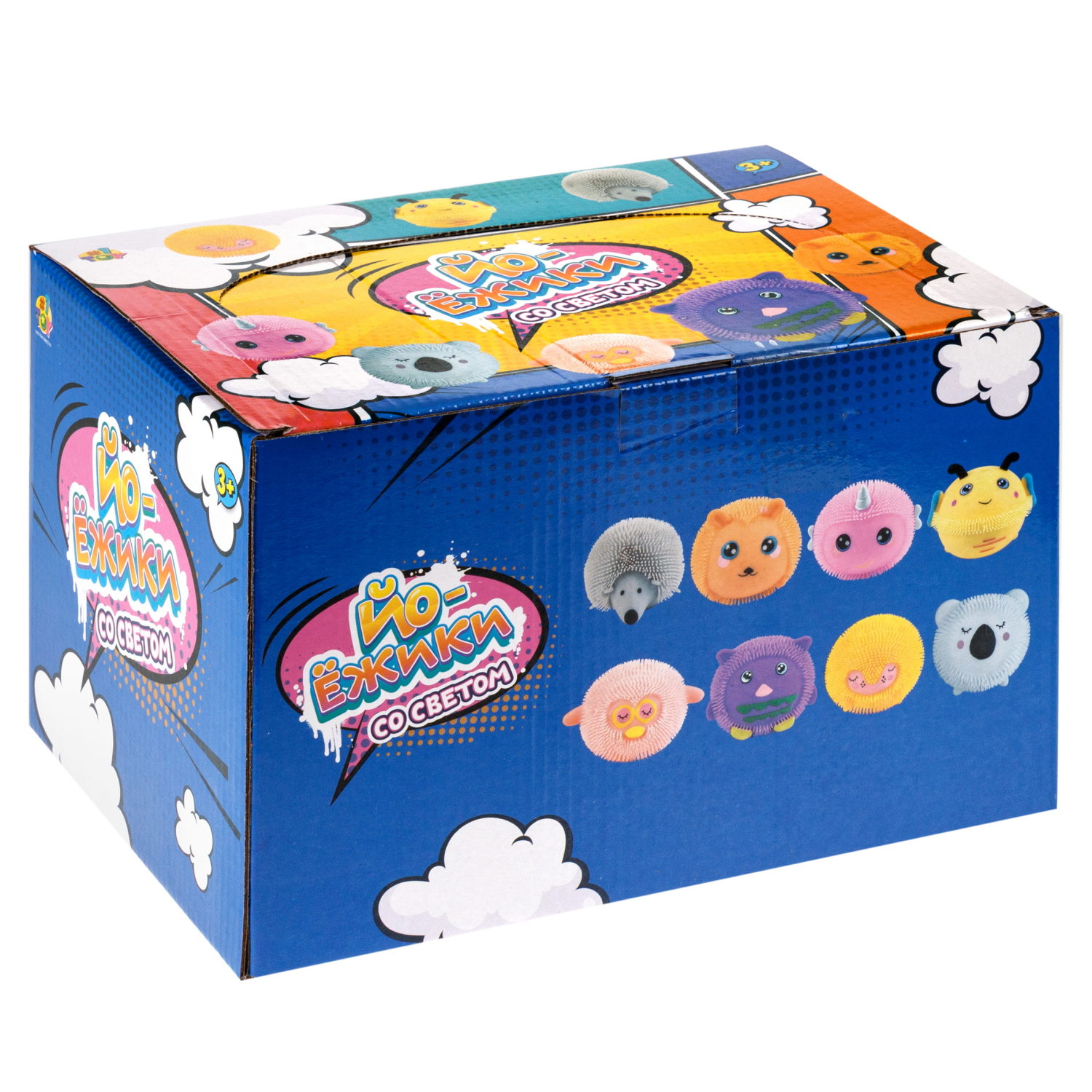 Игрушка-антистресс для рук 1toy Йо-Ёжики, "Животные" 13 см, со светом, 8 видов  в ассортименте