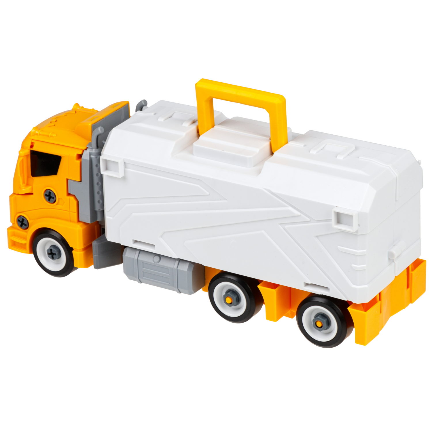 Парковка-грузовик трансформер 1TOY Транспаркинг Строительная бригада, 37,5х21х13 см