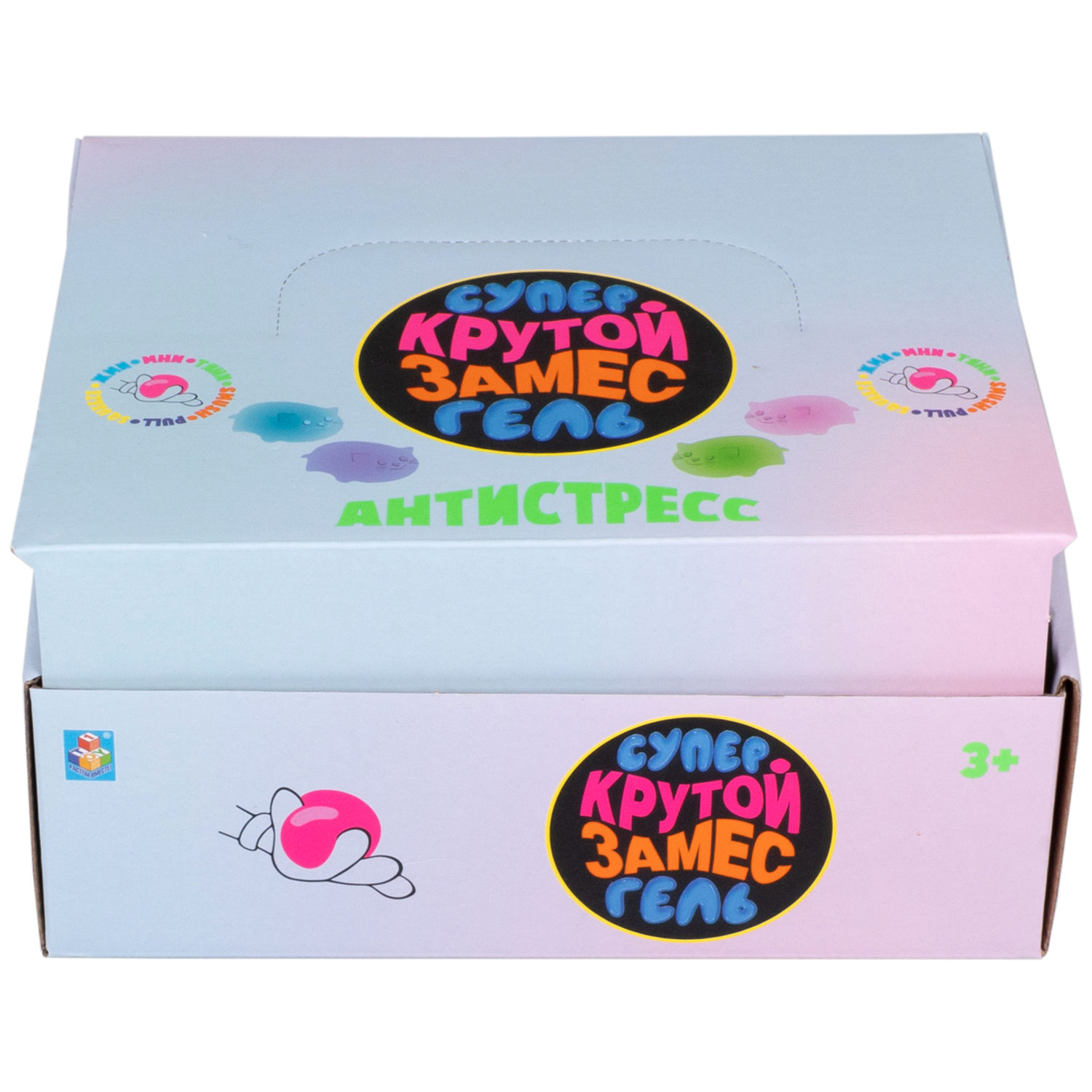 Антистресс-игрушка для рук 1TOY Крутой замес Супергель котик 4 цвета в ассортименте, 6*7,7 см