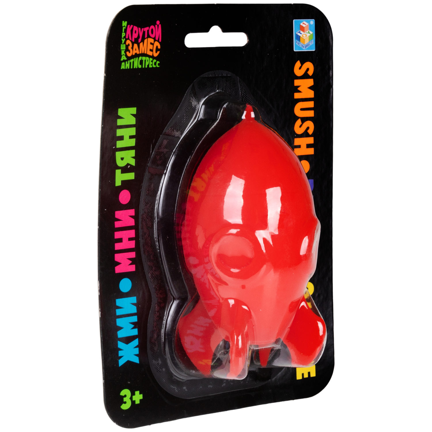 Антистресс-игрушка для рук 1TOY Крутой замес Ракета, жмякалка, мялка, 11 см, красная