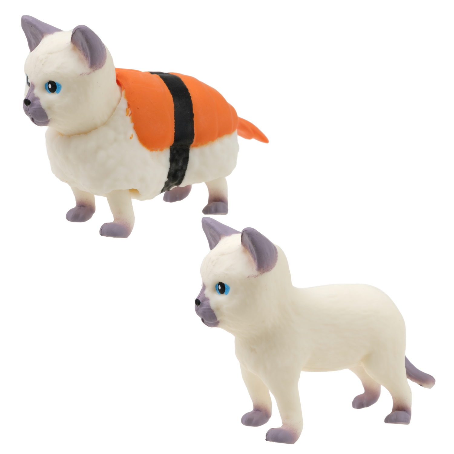 Антистресс игрушка 1TOY Прокачка для собачки серия 3, тянущаяся кошечка в костюмчике, тянучка Сиамская - суши
