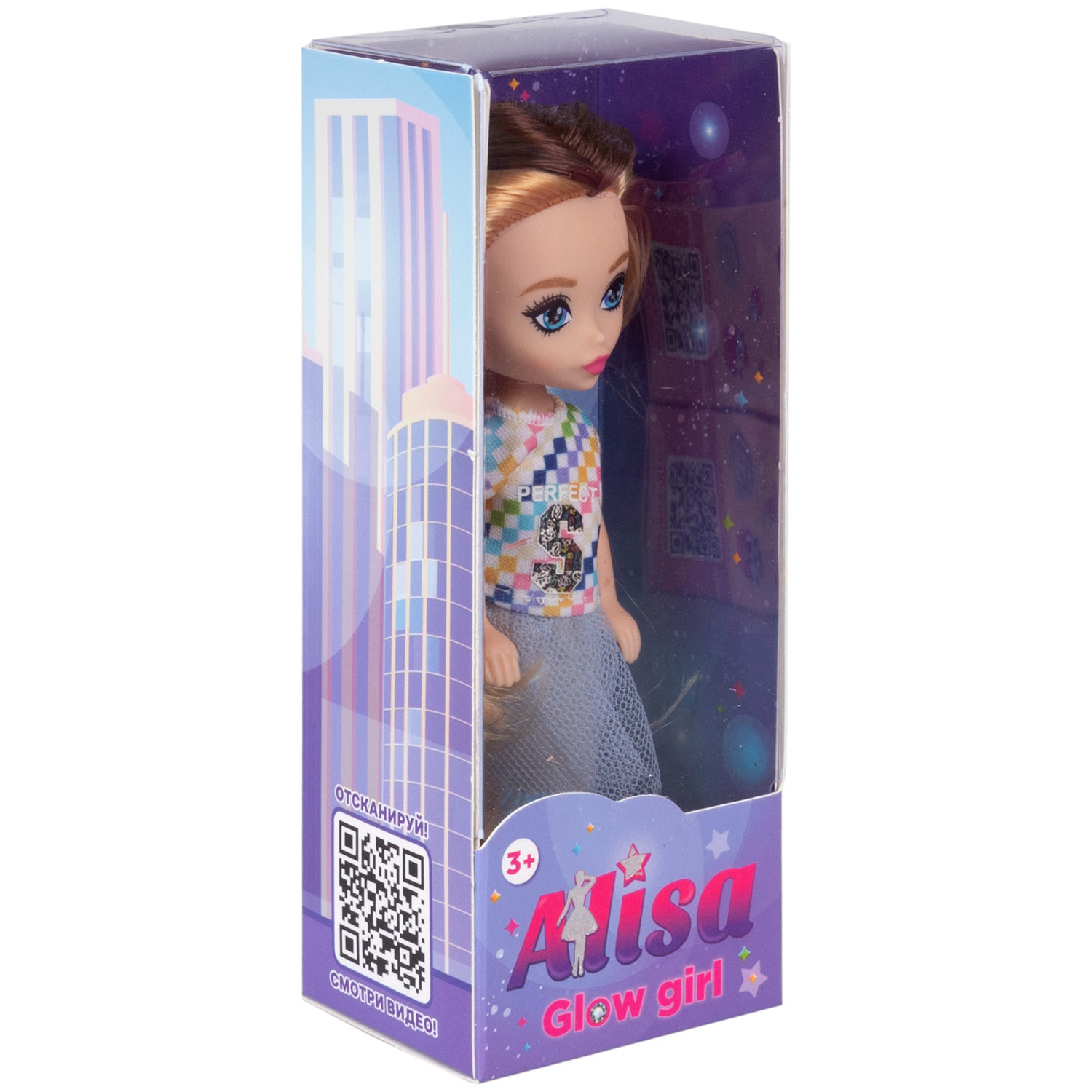 Кукла 1TOY ALISA GLOW GIRL, с разноцветными волосами, 15 см