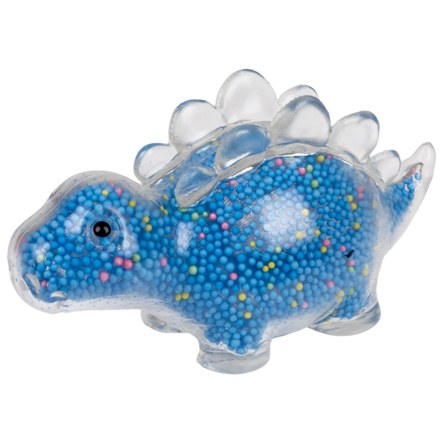 1toy Жмяка стегозавр с пенопластовыми шариками, 11х5 см, синий