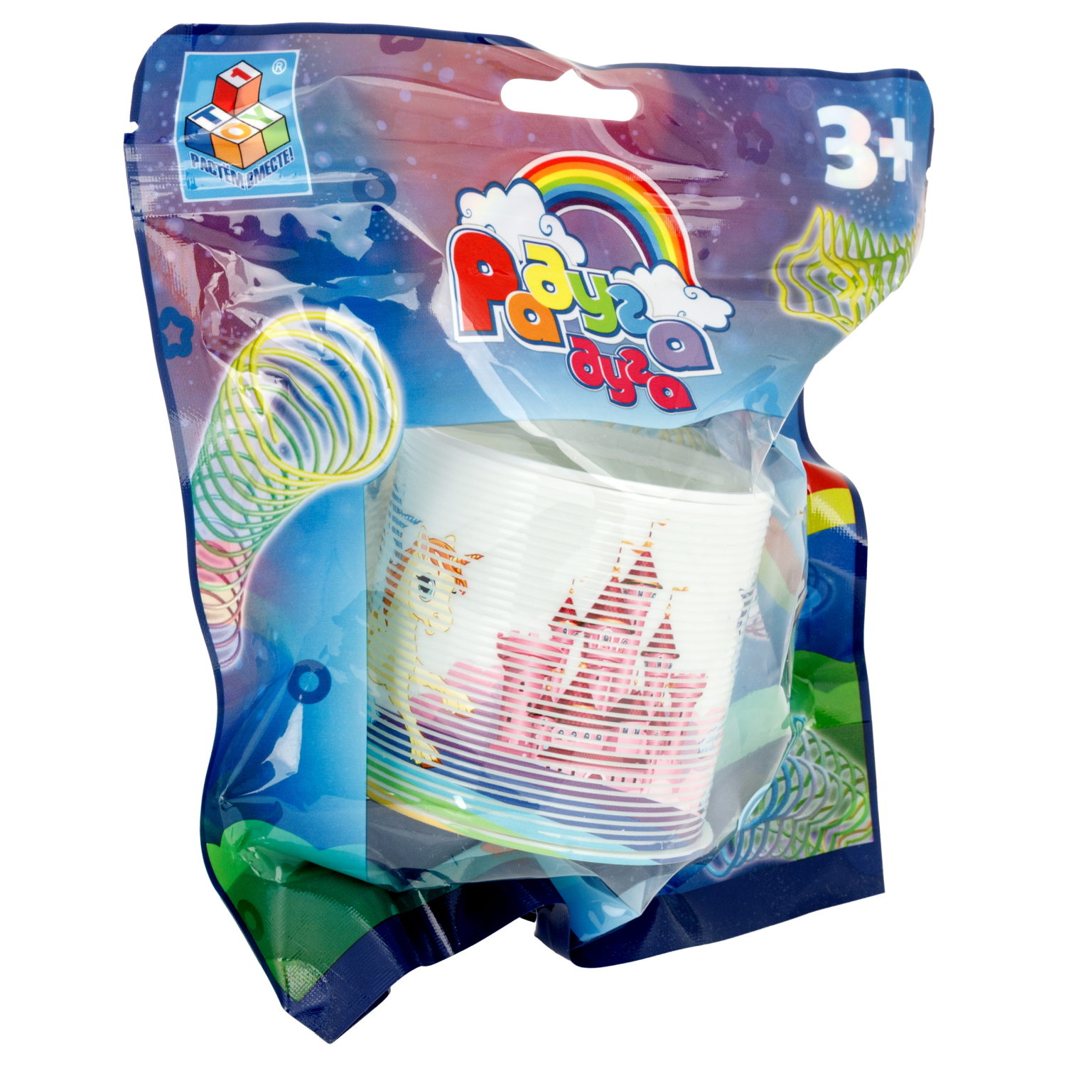 Пружинка радуга 1TOY «Радуга-дуга» Единороги, 6,3*6,5 см