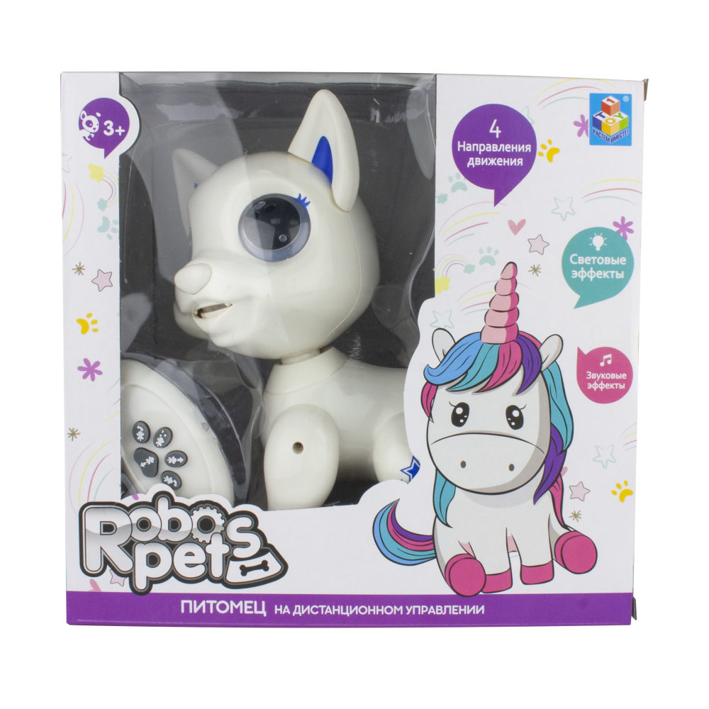 Интерактивная игрушка 1TOY Robo Pets Щенок со световыми, звуковыми и эффектами движения