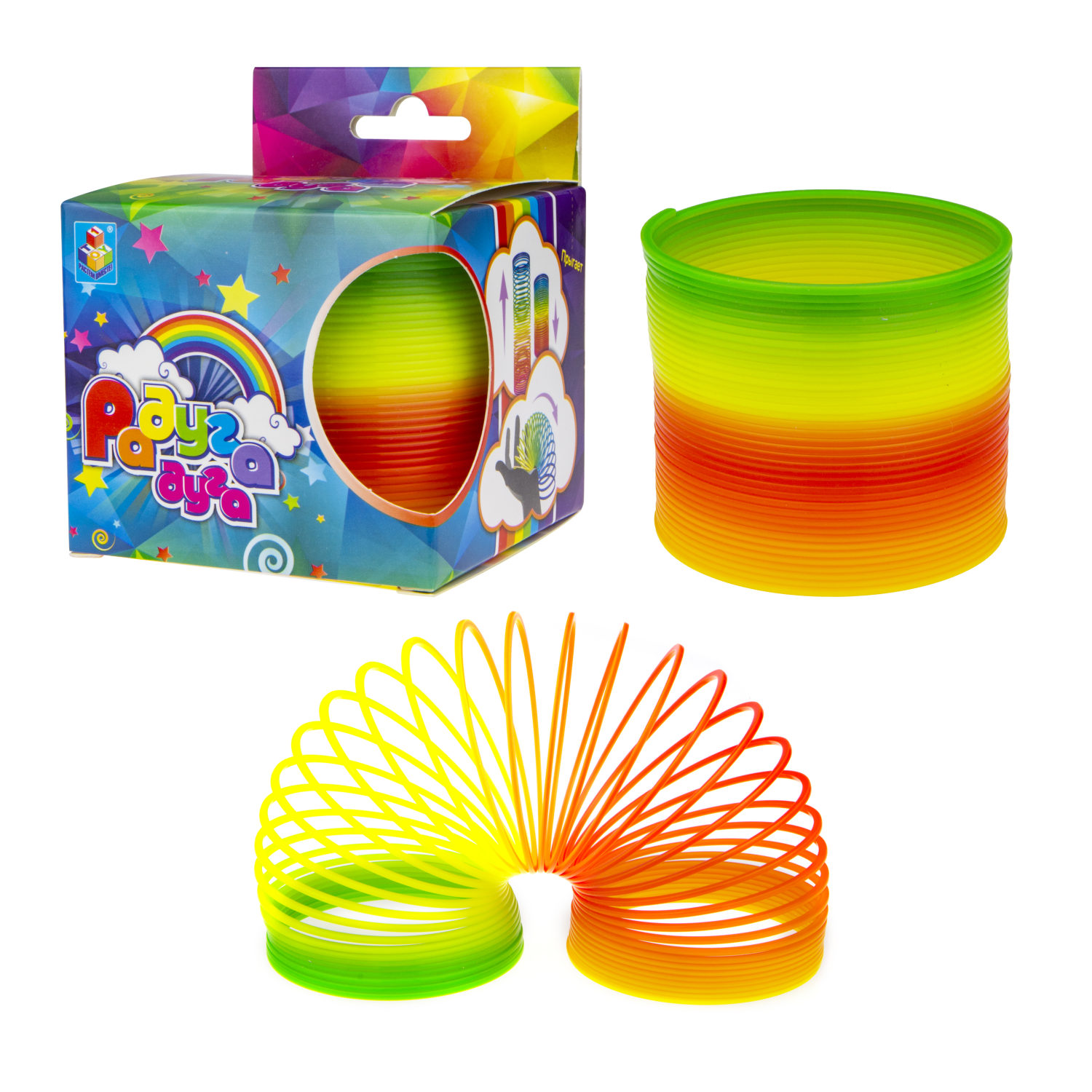 Пружинка радуга 1TOY «Радуга-дуга», 7,5*6,5 см