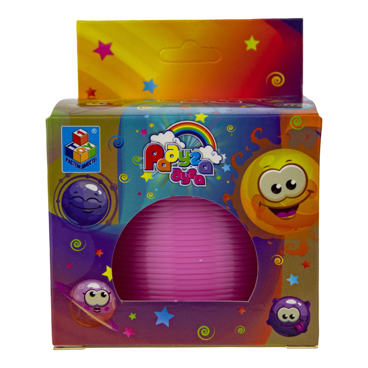 Пружинка радуга 1TOY «Радуга-дуга» Эмоции, 7,5*7,5 см, 6 видов в ассортименте