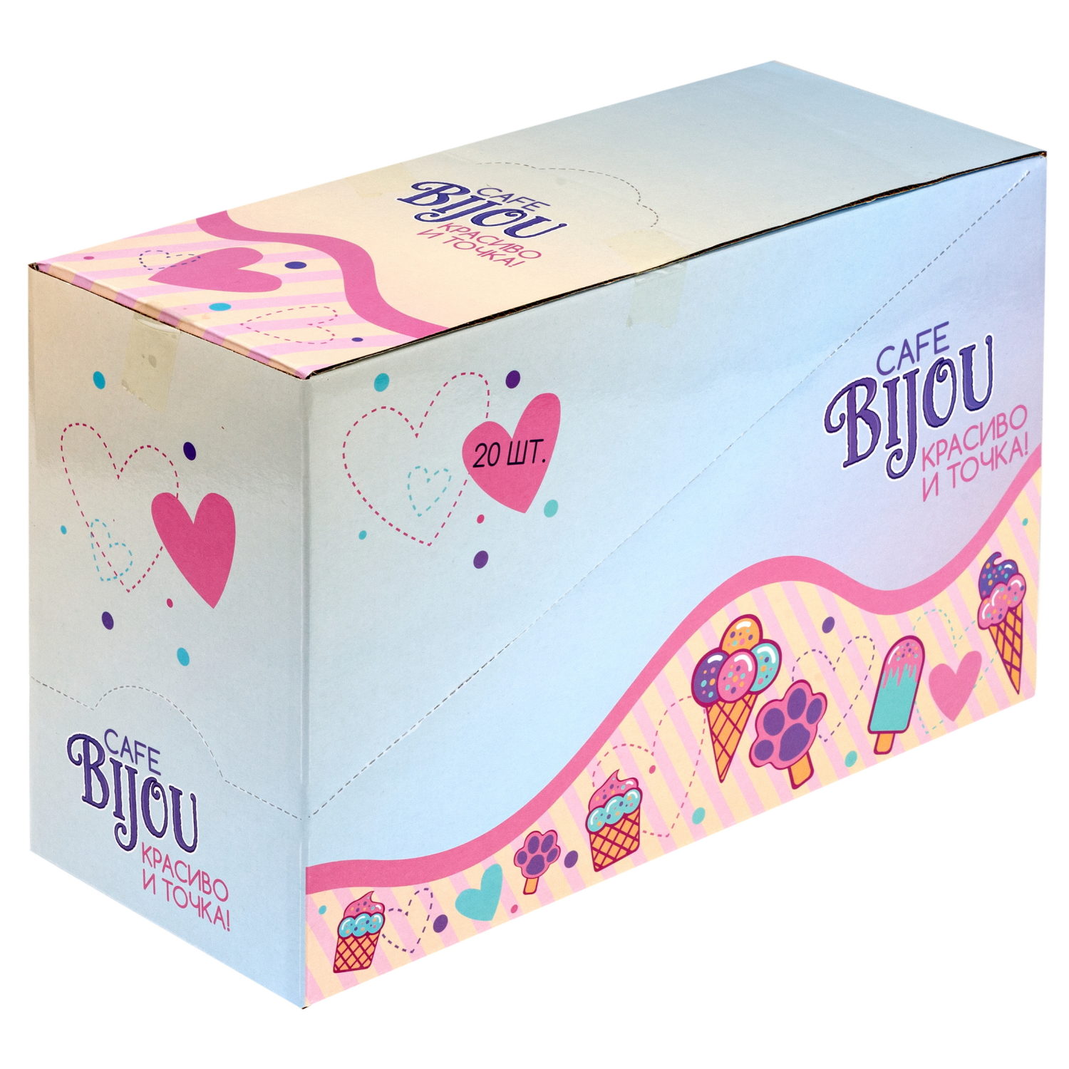 1TOY наб.бусин."Café Bijou" мороженое 5 видов в асс., блистер 12*19см, 20 шт.в дб.