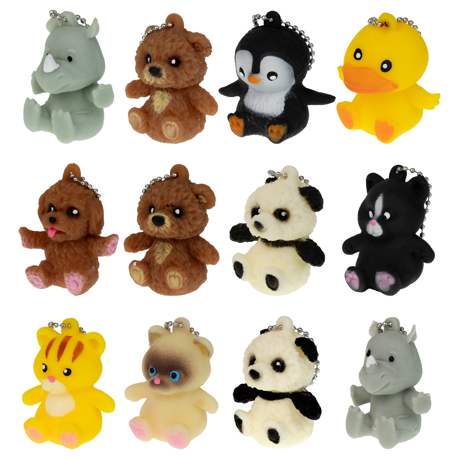 Игрушка антистресс для рук 1TOY Маскарад для зверят, мягкая, резиновая, сквиш, жмякалка, мялка, брелок детский, для взрослого, 12 видов в ассортименте