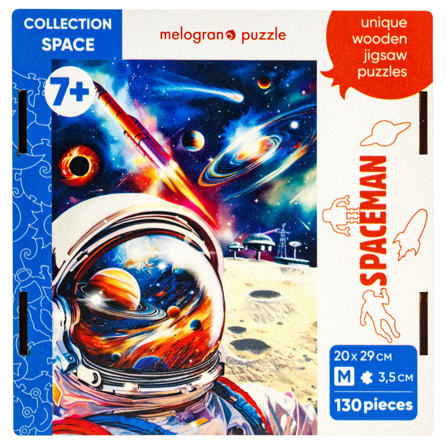 Пазлы Collection Space Космонавт на луне, 130 деталей