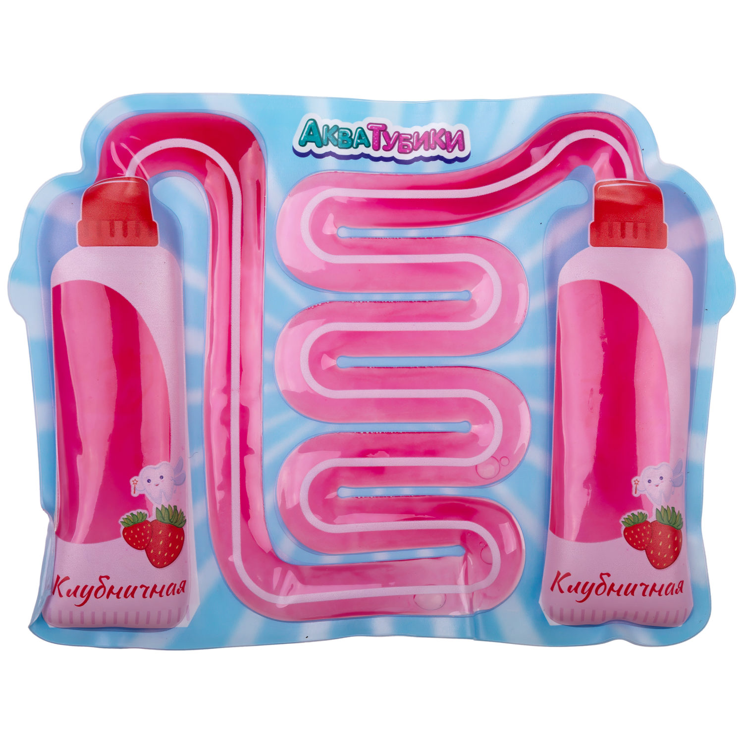 Акватубики 1TOY Зубная паста Клубничная, антистресс переливайка