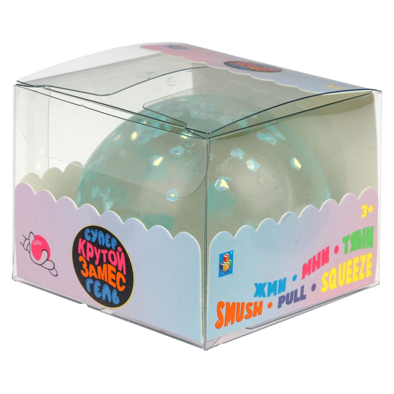 1toy Крутой замес Супергель шар бриллиант 6 цв.в асс.6см, в ПВХ кор., 12шт.в дб.