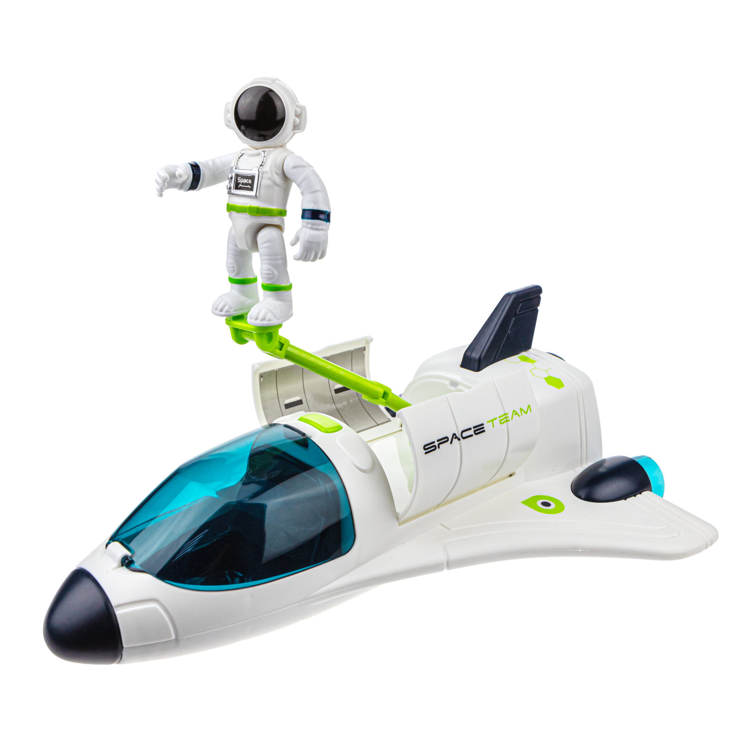 1TOY SPACE TEAM Космический шаттл (шаттл со светом и звуком и открывающимися элементами, космонавт), кор.