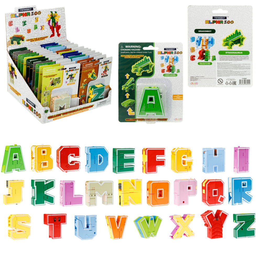 Трансформеры 1TOY, трансботы Lingvo Zoo, роботы, английские буквы от A до Z