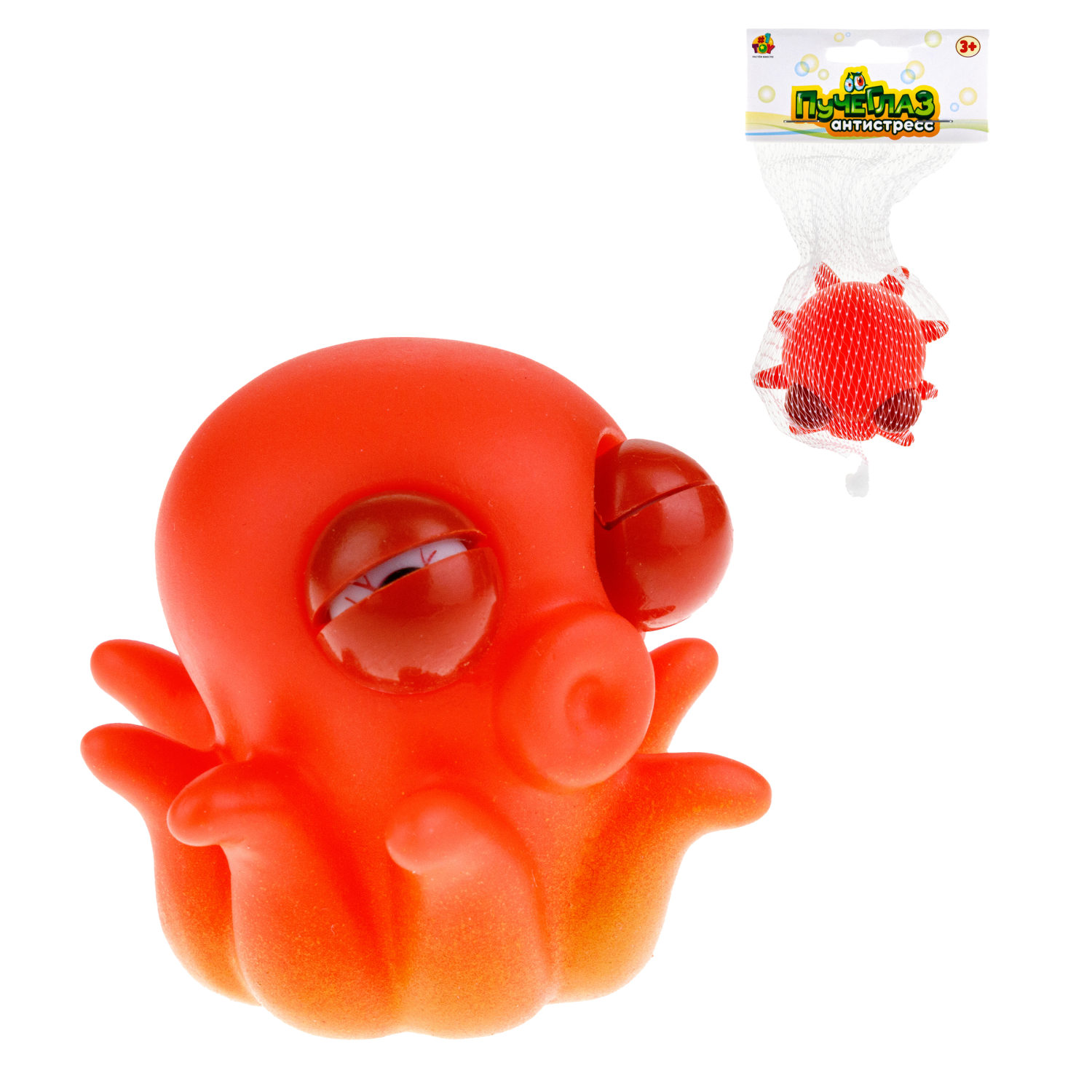 1toy Пучеглаз-антистресс "Водная фауна" осьминог 5,7х9x5 см.