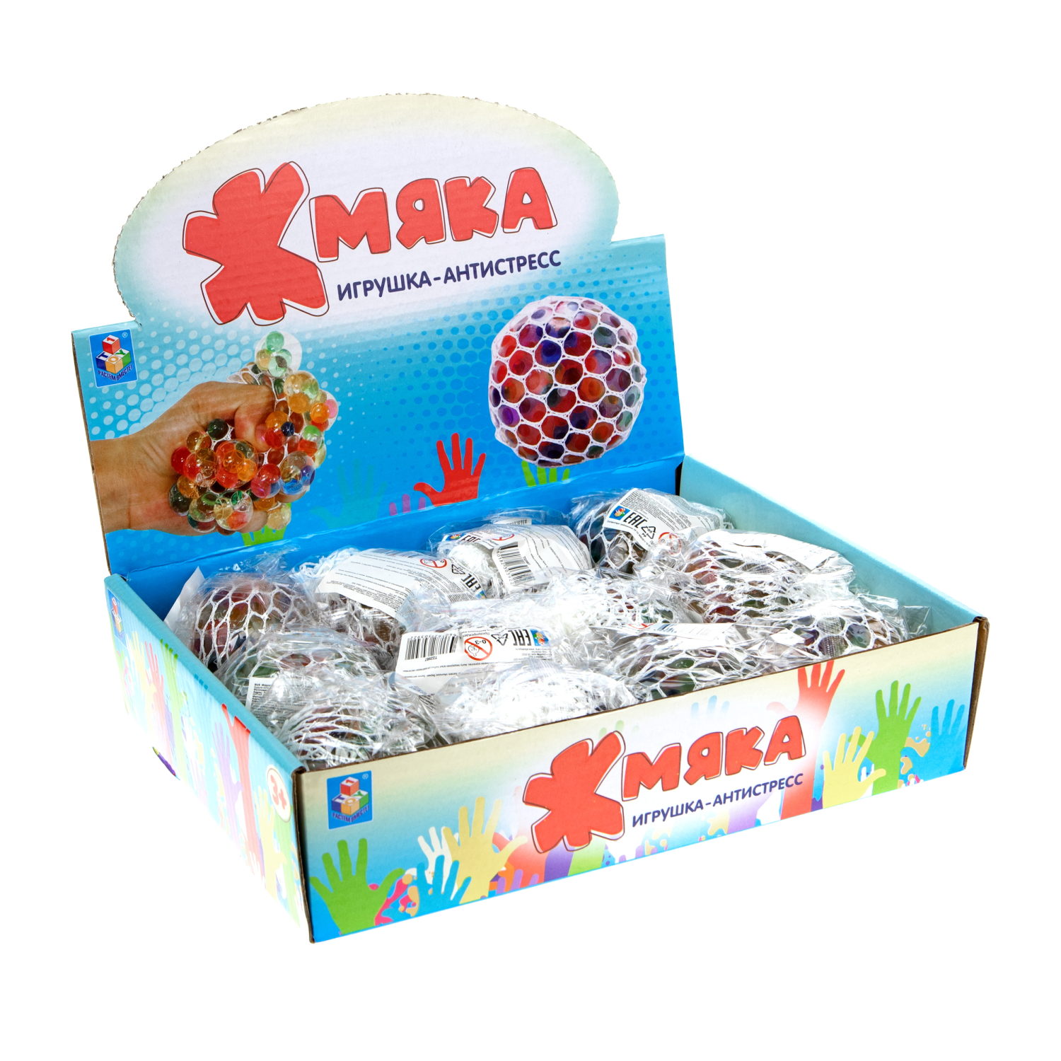 Антистресс-игрушка 1TOY Крутой замес шар с шариками, 6,5 см, в ассортименте