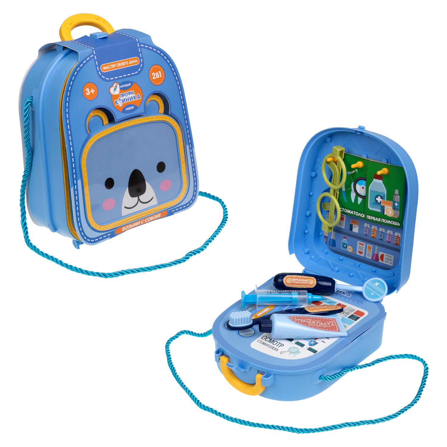 Игровой набор в рюкзачке 1TOY Профи Клиника, 11 предметов