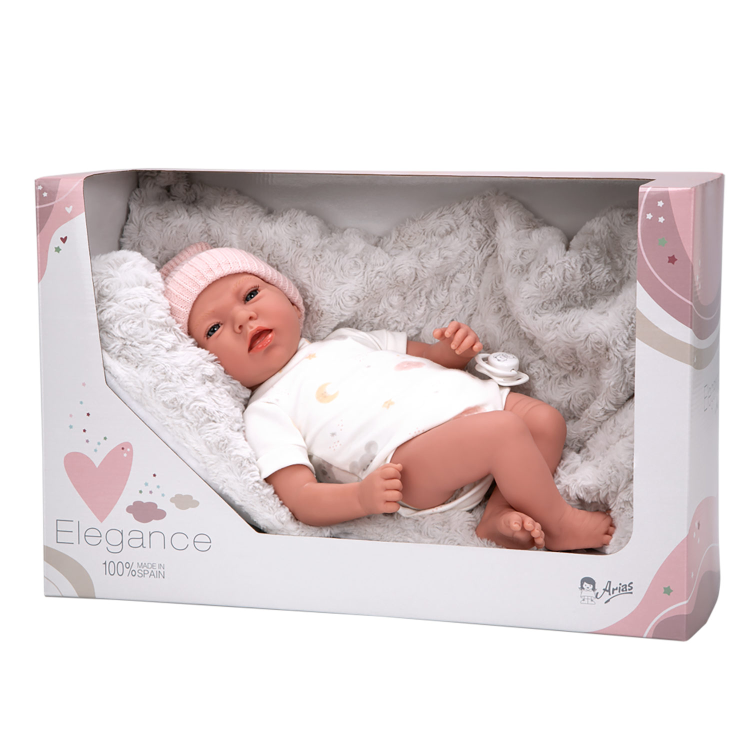Кукла реборн 40 см ARIAS ELEGANCE Dafne испанская, мягкая с виниловыми конечностями, реалистичная, младенец