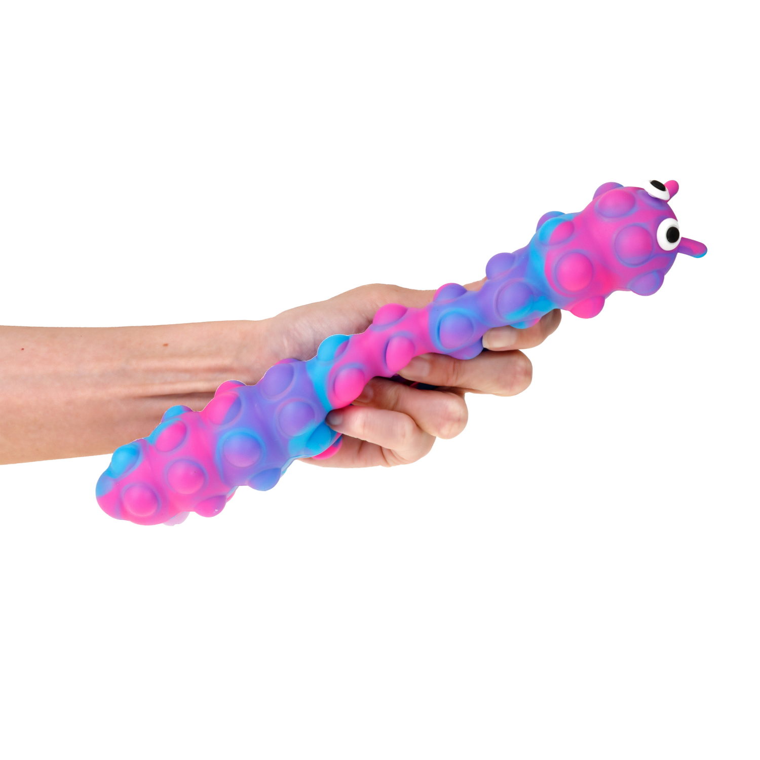 1toy Жмяка Hit Pop It "Гусеница" на присосках 26,5х4,8х3,8 см, 4 вида, 12 шт. в д/б