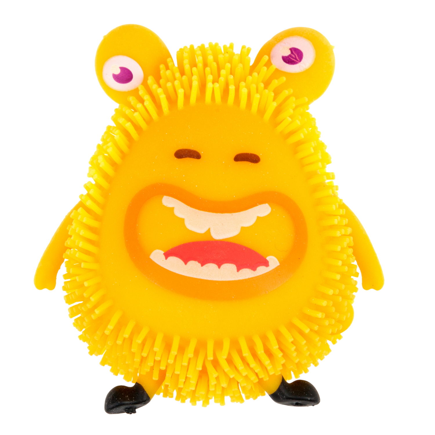 Игрушка-антистресс для рук 1toy Йо-Ёжики, жёлтый "Монстр" 10 см, со светом
