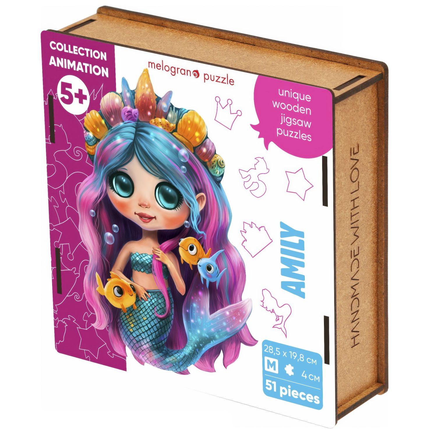 Деревянные пазлы Collection Animation Русалочка Эмили, 51 деталь