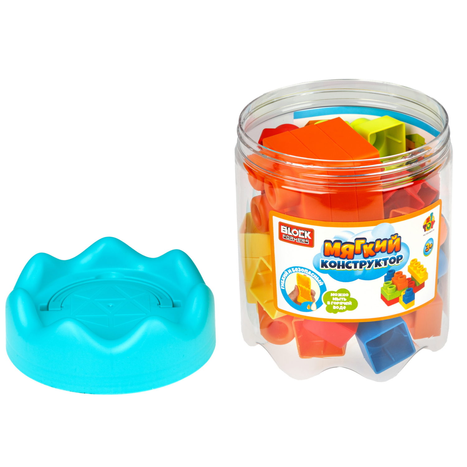 Мягкий конструктор 1TOY 22 деталей, в банке