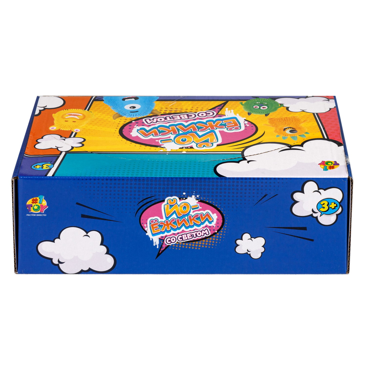 Игрушка-антистресс для рук 1toy Йо-Ёжики, "Монстр" 10 см, со светом, 4 вида в ассортименте