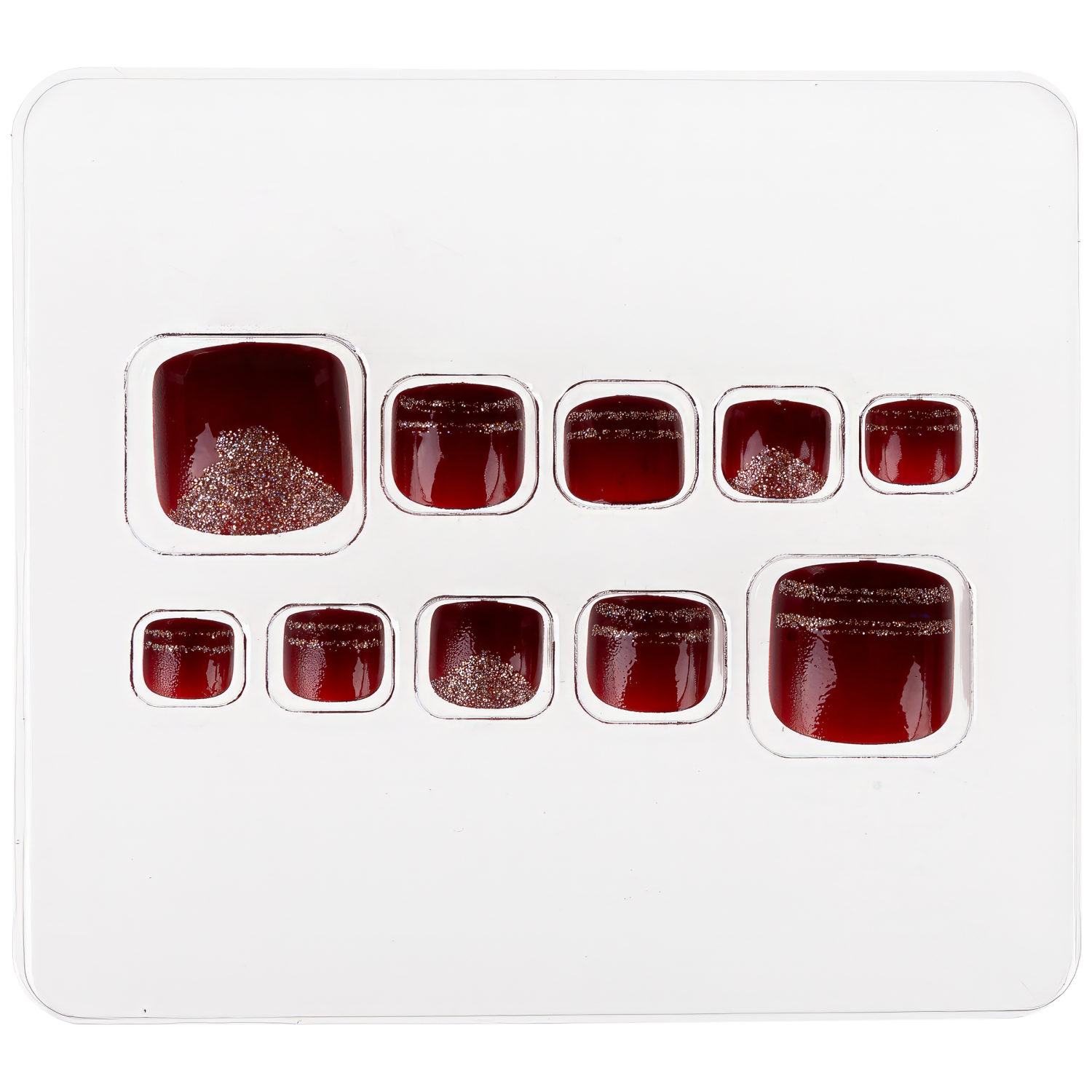 Набор накладных ногтей на клеевой основе Lukky Нэйл-Арт Pedicure style #12, Golden Velvet, 10+