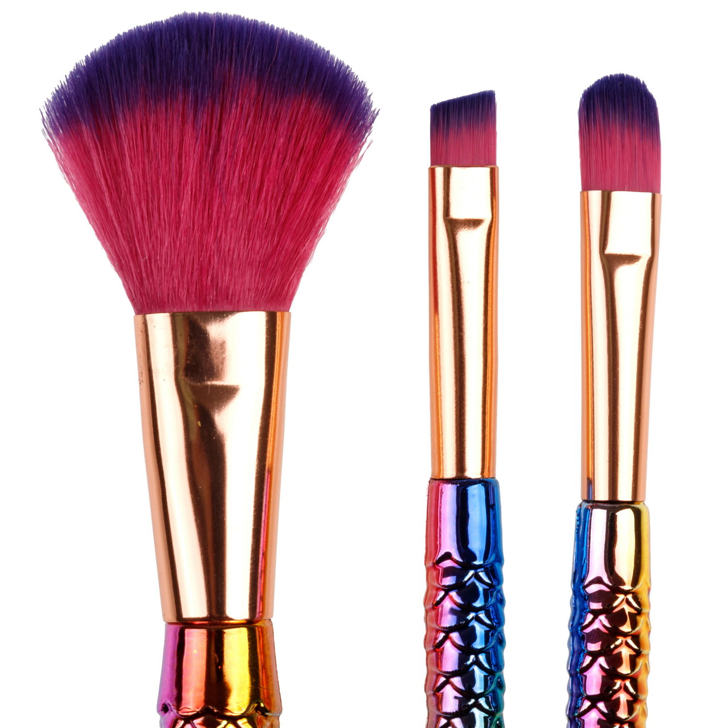 Набор кисточек LUKKY 3 кисти для нанесения макияжа "Русалочка"