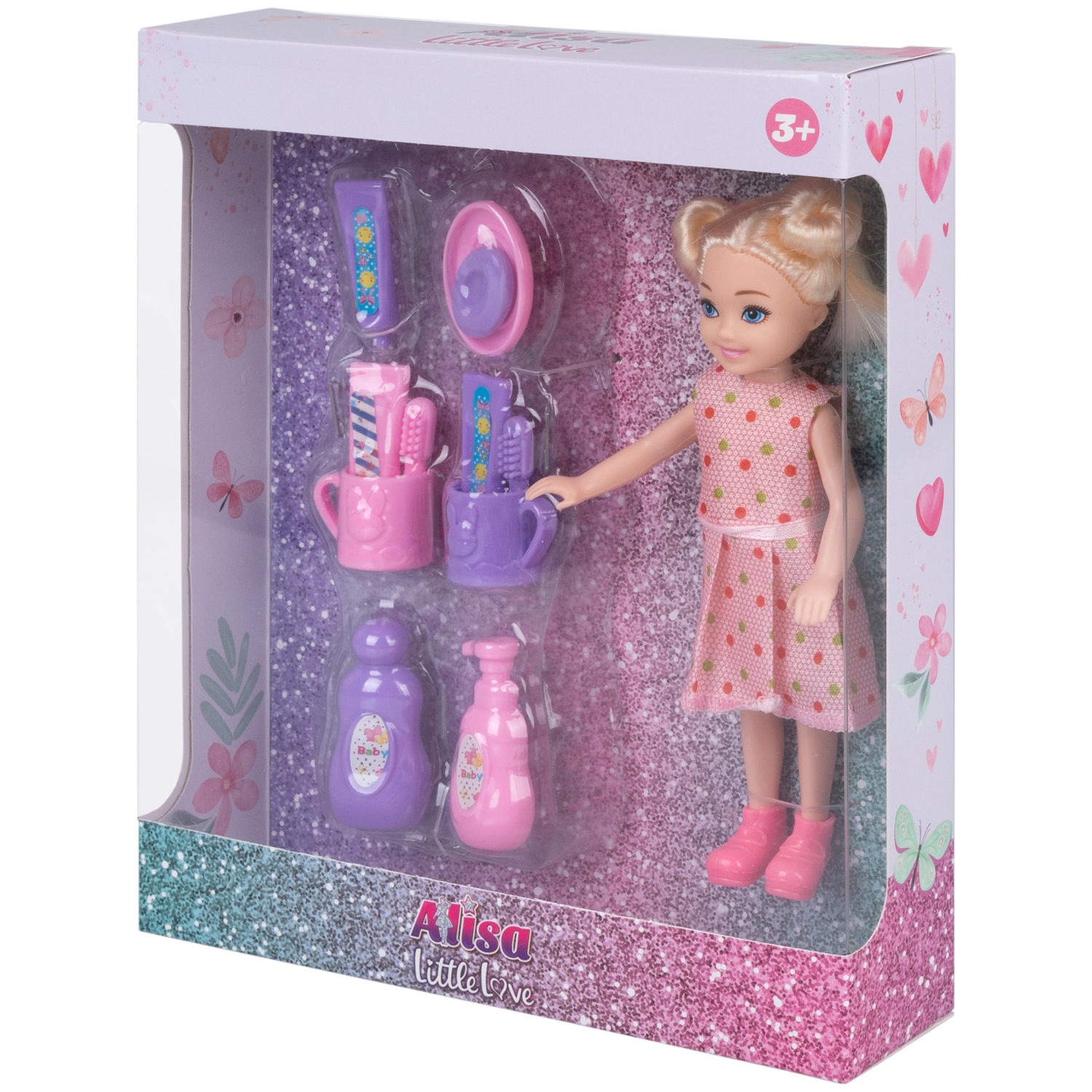 Кукла Alisa Little Love 15,2 см, блондинка, с принадлежностями для умывания