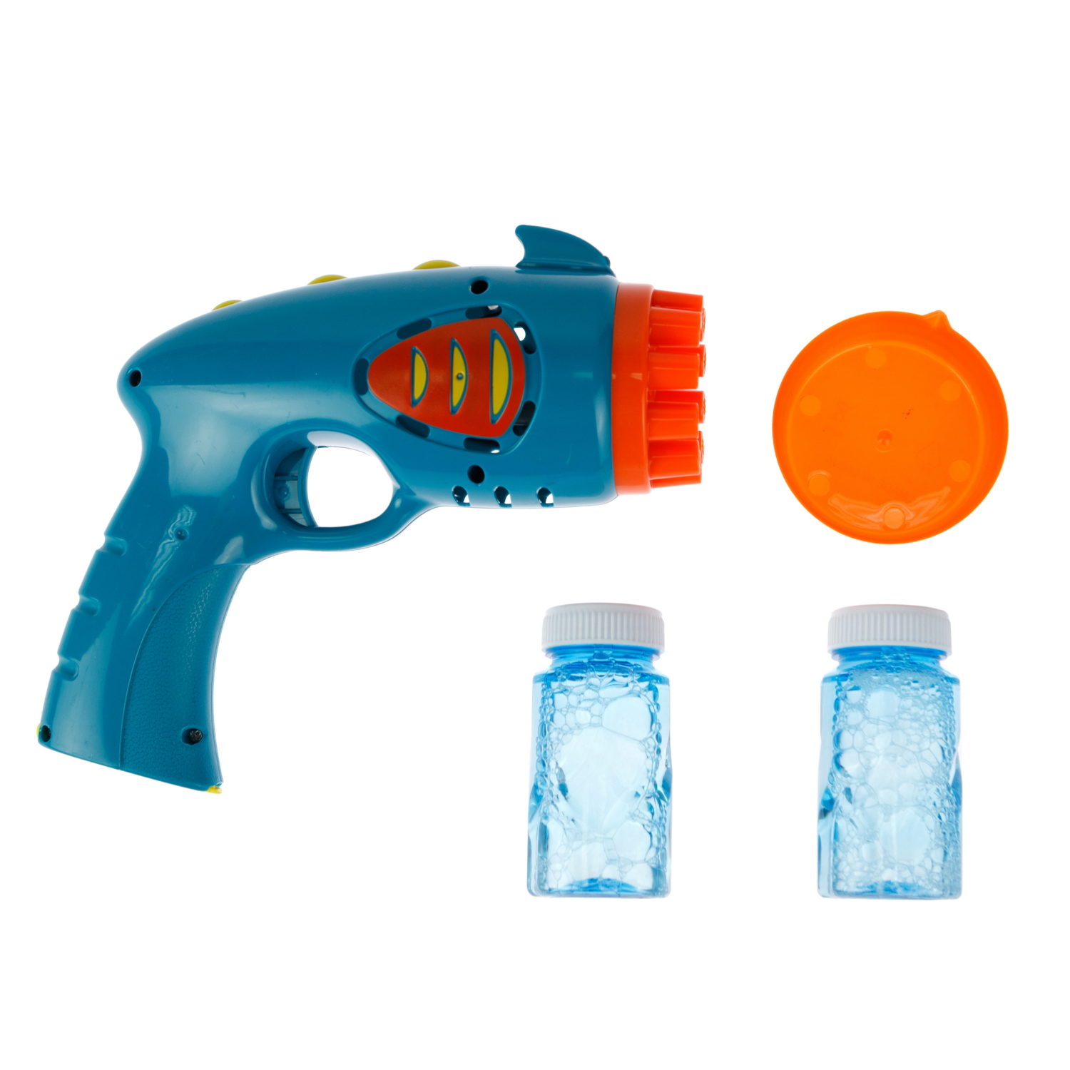 Мыльные пузыри 1TOY Мы-шарики! бластер на батарейках, 2*50 мл, 10 стволов, со светом