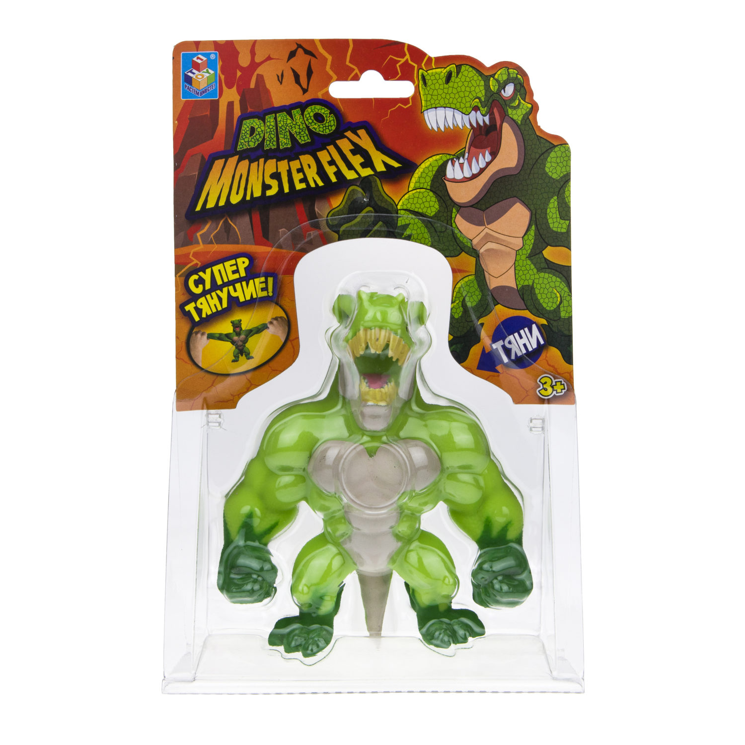 Тянущиеся фигурки 1TOY Monster Flex Dino, Тирекс, монстр тянучка, 14 см